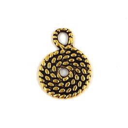Pendant - Rope - Gold Colour - 15x10mm