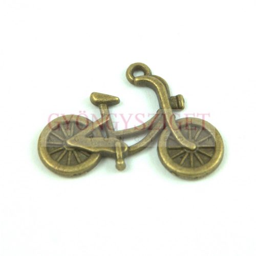 Medál - bicikli - sárgaréz színű - 26x20mm