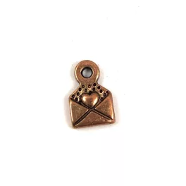 Medál - Made with Love - vörösréz színű - 10x7mm