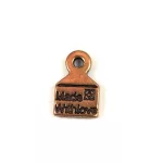 Pendant - Made with Love - Copper Colour - 10x7mm