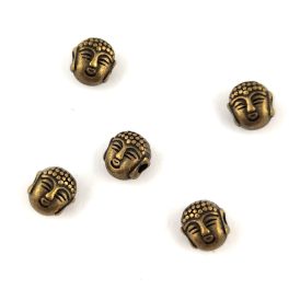   Fémgyöngy - Buddha fej - antik sárgaréz színű - 8x7x5mm