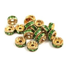 Rondelle Gold Colour - peridot - 6mm