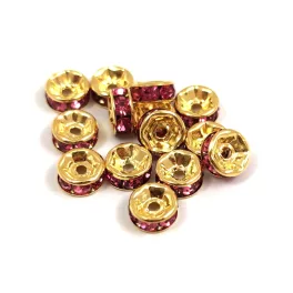 Rondelle Gold Colour - rose - 6mm