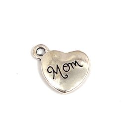 Link - Heart Mom - Silver Colour - 14x18mm