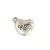 Köztes elem - Heart Mom - platina színű - 14x18mm