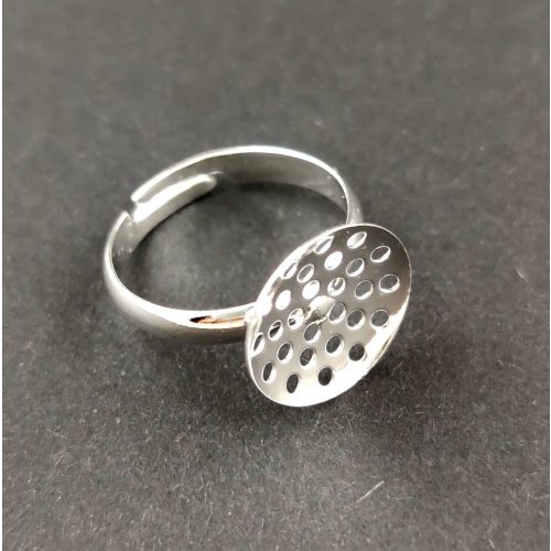 Ring Stand - Beadable - Silver Colour -  adjustable - 14mm 
