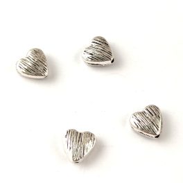 Pendant - Heart - Platinum Colour - 8x8x4mm