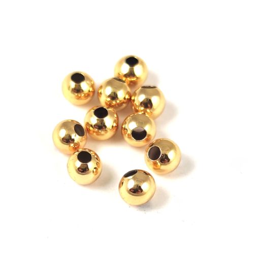 Metallic Round Bead - 18k gold coated - 4mm