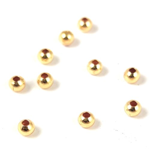 Metallic Round Bead - 18k gold coated - 3mm