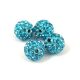 Round ball with crystals - Turquoise Blue - 10mm