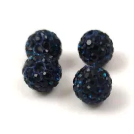 Round ball with crystals - Montana - 8mm