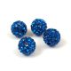 Round ball with crystals - Capri Blue  - 10mm