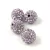 Round ball with crystals - Violet  - 10mm