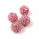 Round ball with crystals - Rose - 10mm
