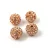 Round ball with crystals - Rose Peach - 10mm