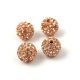 Round ball with crystals - Rose Peach - 10mm