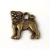 Medál - mopsz - sárgaréz színű - 15 x 16mm