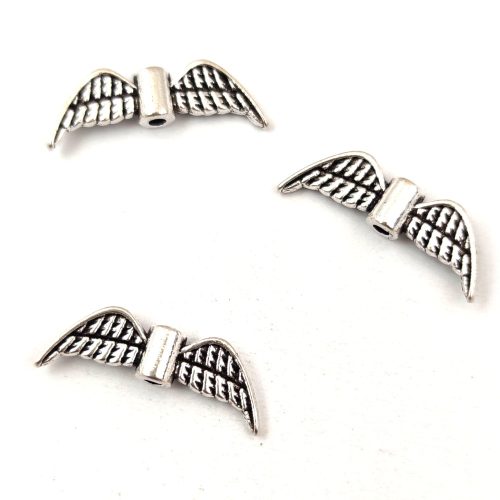  Angel Wings - Silver Colour - 7.5 x 21.5 x 3 mm