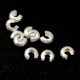 Crimp Bead Cover - Silver Colour Faceted - 4mm