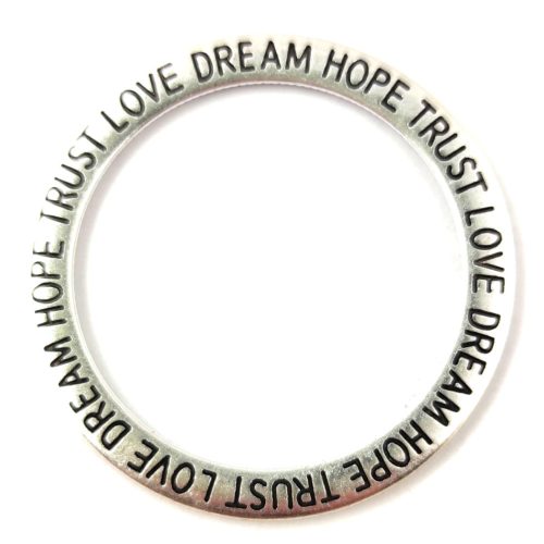 Link - HopeTrustLoveDream Ring - Dark Silver Colour - 14mm