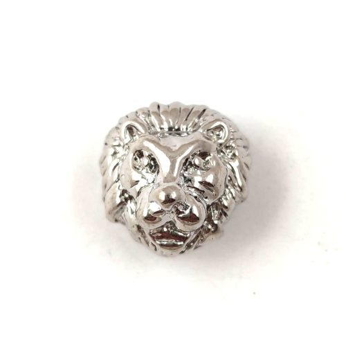 Fémgyöngy - oroszlán - ezüst színű - 8x13mm