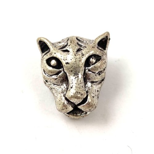 Fémgyöngy - tigris - antik ezüst színű - 8x13mm