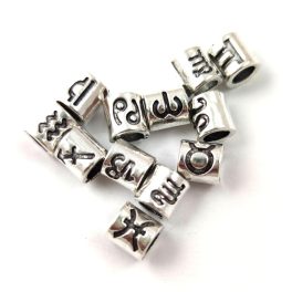   Metallic Bead - Zodiac Sign - Scorpio -  Platinum Colour - 7mm