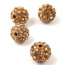 Round ball with crystals - Light Colorado Topaz - 10mm