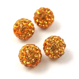 Round ball with crystals - Sun - 10mm