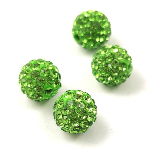 Round ball with crystals - Chrysolite - 10mm