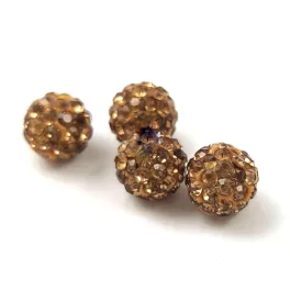 Round ball with crystals - Light Colorado Topaz - 8mm