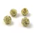 Round ball with crystals - Champagne - 8mm