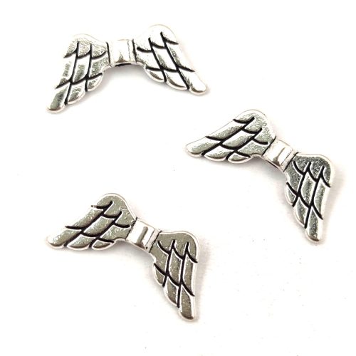  Angel Wings - Silver Colour - 9 x 19 x 3 mm
