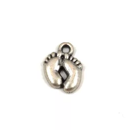 Pendant - Baby Feet - Antique Silver Colour - 11x12mm