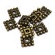 Link -  Beaded Square - Antique Brass Colour - 7mm
