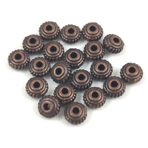 Metallic Bead - Beaded Ring - Copper Colour - 5x3mm 
