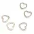 Metallic Round Bead - Heart - Platinum Colour - 10mm