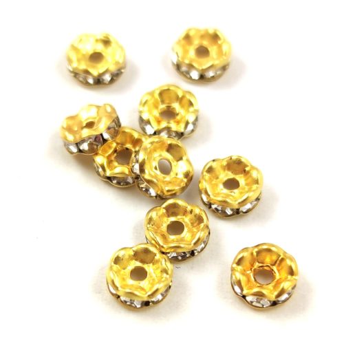 Rondelle Gold Colour - crystal - 6mm