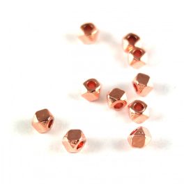Fémgyöngy - csiszolt - rose gold színű - 3.5x4mm 