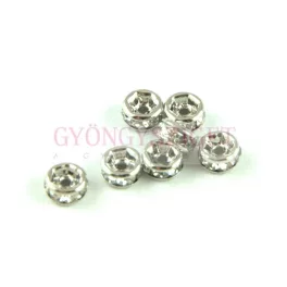 Rondelle Silver Colour - Crystal Stone - 4mm