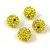 Round ball with crystals - Jonquil - 10mm