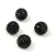 Round ball with crystals - Jet - 10mm