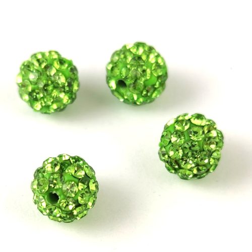 Round ball with crystals - Chrysolite - 8mm