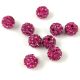 Round ball with crystals - Fuchsia - 6mm