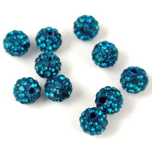 Round ball with crystals - Indicolite  - 6mm