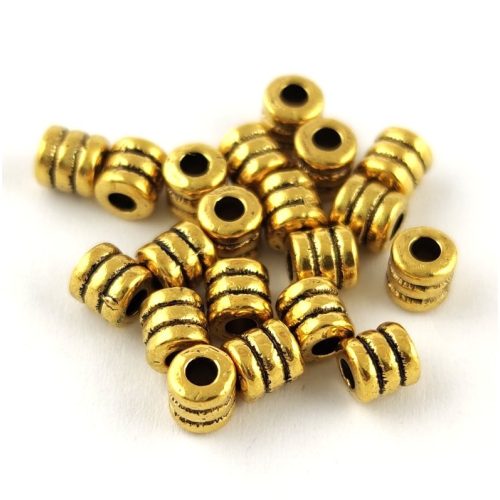 Metallic Round Bead - 3 rings - Gold Colour - 4x4mm