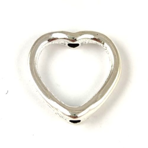 Link - for Earrings - Heart - Silver Colour - 13x14mm