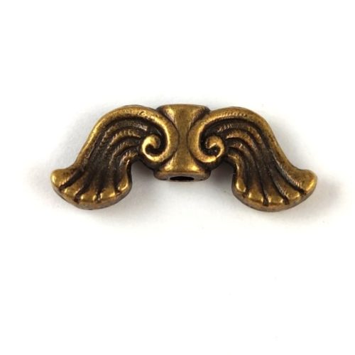  Angel Wings - Antique Brass Colour - 19x7mm