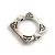 Köztes elem - Négyzet - platina színű - 16x14mm