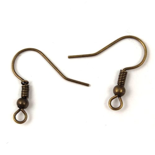 Earwire - with Round Bead - Brass Colour